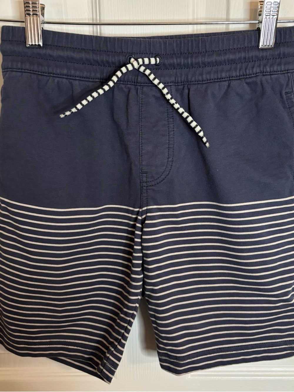 Tea Collection Navy & White Striped Knit Pull-On Shorts